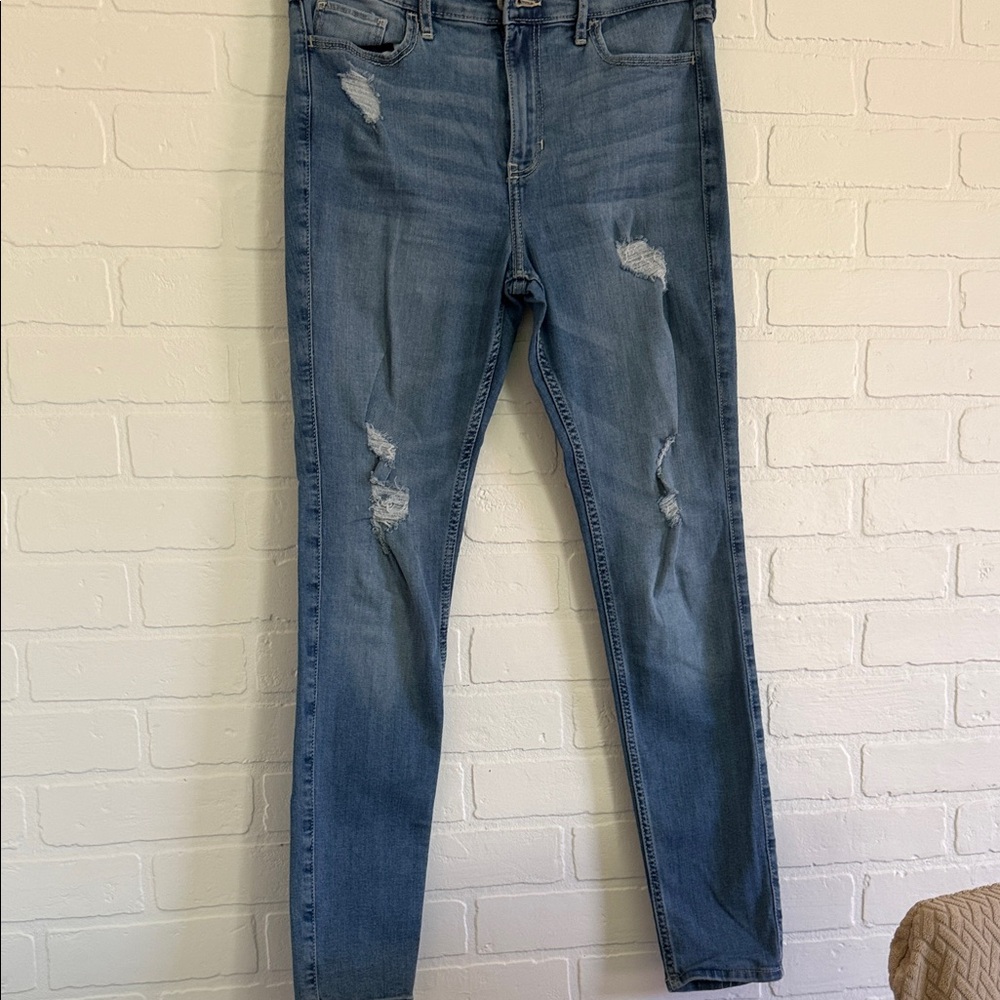 Hollister Light Blue Distressed Skinny Jeans